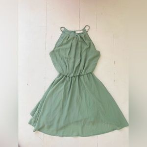 Womens Green Halter Neck Dress